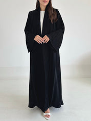 C 2587 Black Pleated Abaya
