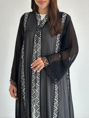 C 2593 Black Lace Abaya