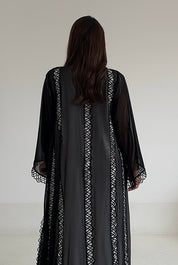 C 2593 Black Lace Abaya