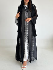 C 2593 Black Lace Abaya