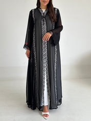 C 2593 Black Lace Abaya