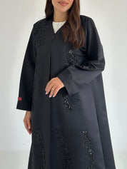 C 2596 Black Beaded Abaya