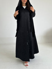 C 2596 Black Beaded Abaya