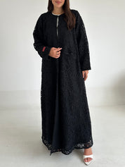 C 2603 Black Dantel Abaya