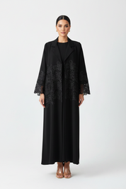 C 2605 Black Dantel Abaya