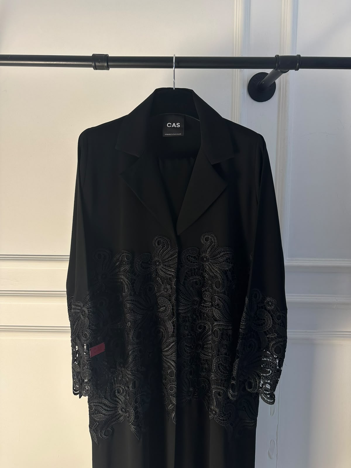 C 2605 Black Dantel Abaya