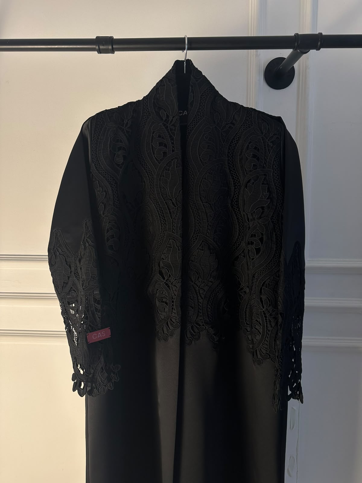 C 2606 Black Dantel Abaya