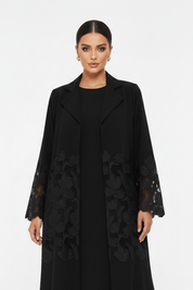 C 2608 Black Dantel Abaya