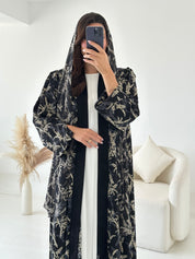 C 2618 Teal Polka Dot Printed Abaya