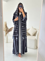 C 2619 Dark Cyan Printed Abaya