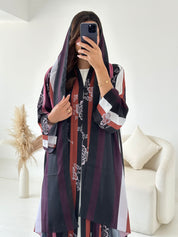 C 2620 Black Fern Printed Abaya