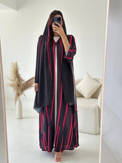 C 2623 Black Green Printed Abaya