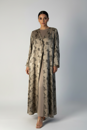 C 2625-02 Beige Butterfly Abaya