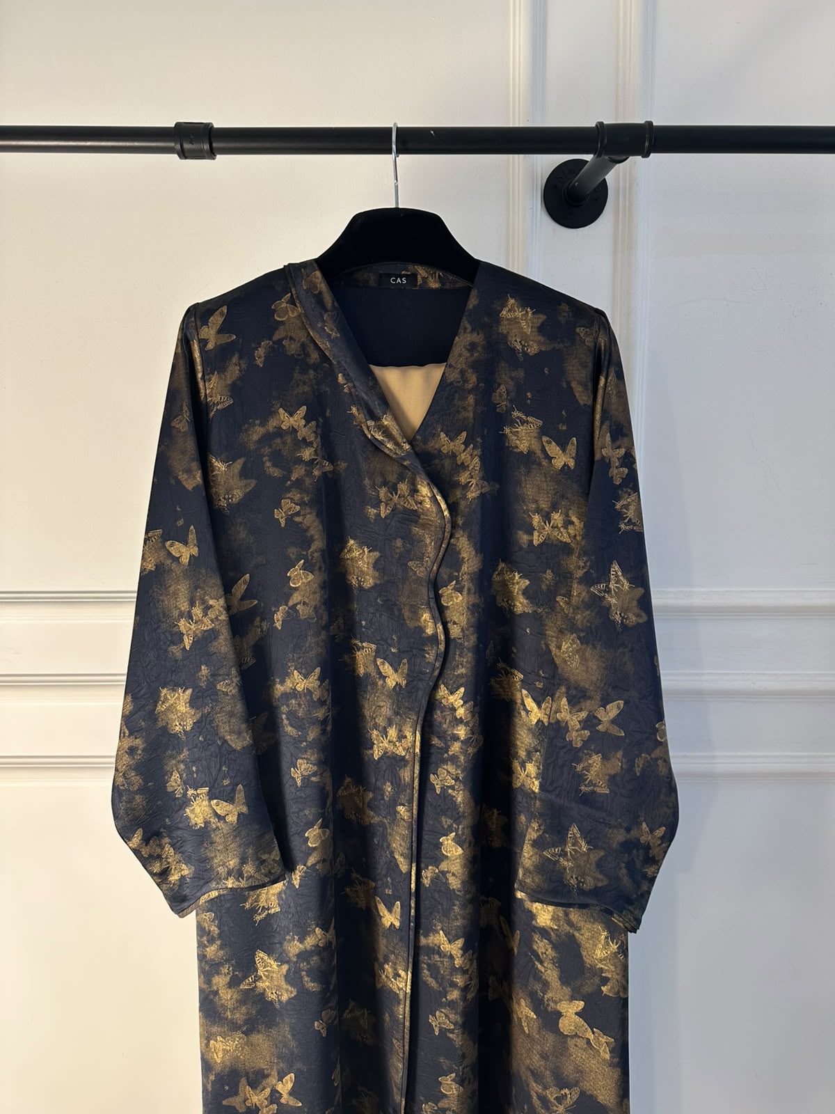 C 2625-03 Navy Gold Butterfly Abaya