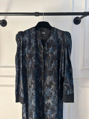 C 2626-02 Black Blue Swirl Abaya