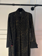C 2627-01 Black Gold Patterned Abaya