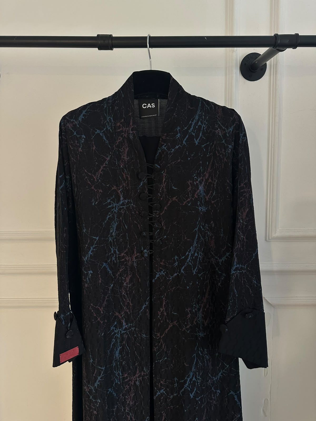 C 2627-02 Black Purple Patterned Abaya