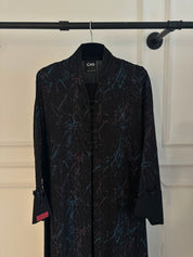 C 2627-02 Black Purple Patterned Abaya