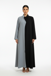 C 2628 Black Grey Abaya
