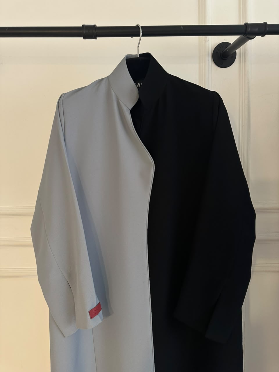 C 2628 Black Grey Abaya