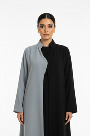 C 2628 Black Grey Abaya