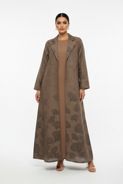 C 2630-01 Mocha Linen Abaya