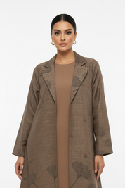 C 2630-01 Mocha Linen Abaya