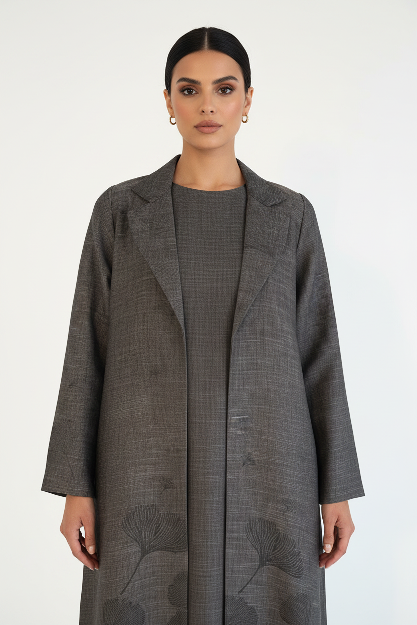 C 2630-04 Graphite Grey Linen Abaya