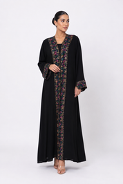 C 2631 Black Truffle Lace Abaya