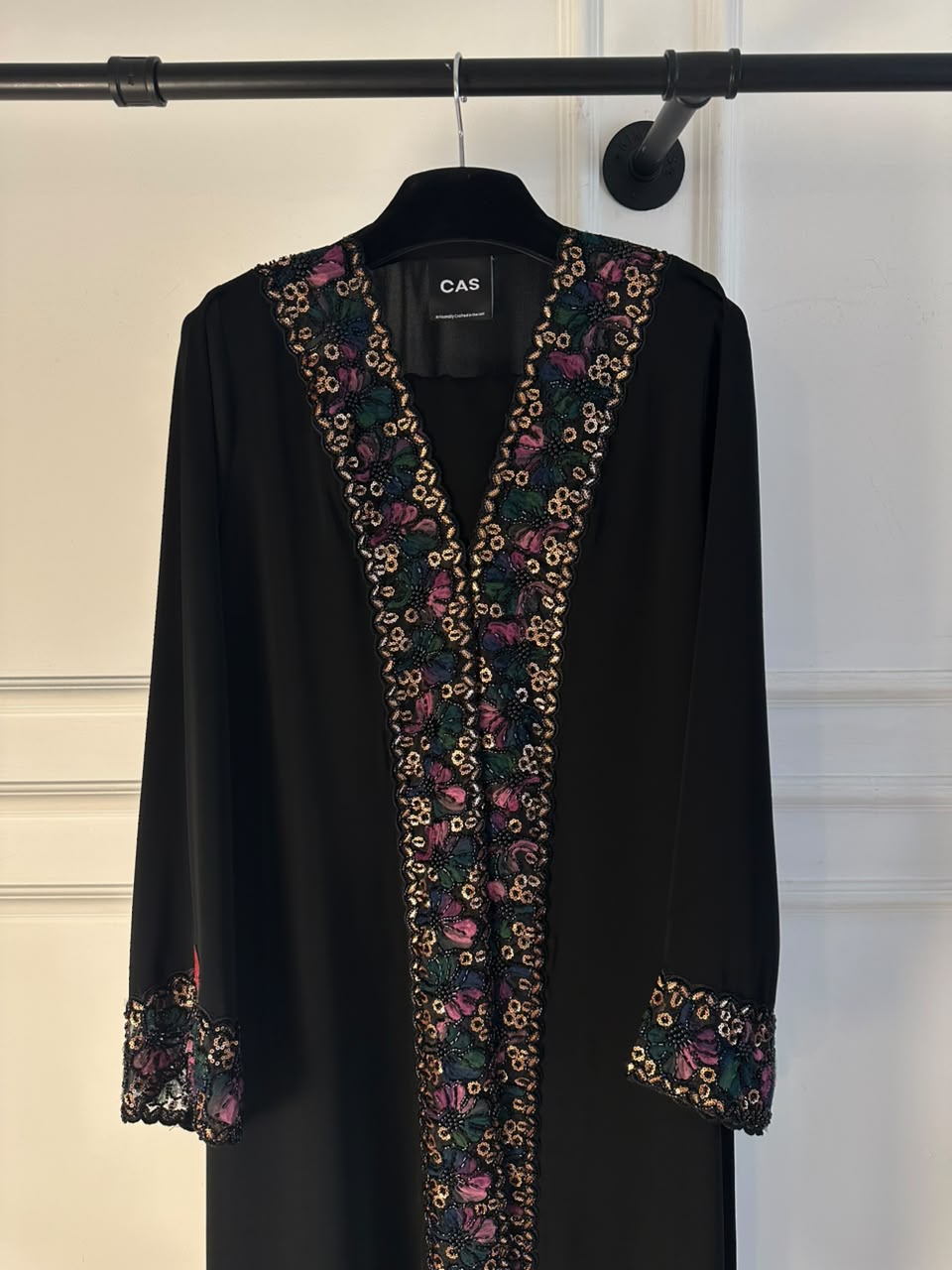 C 2631 Black Truffle Lace Abaya
