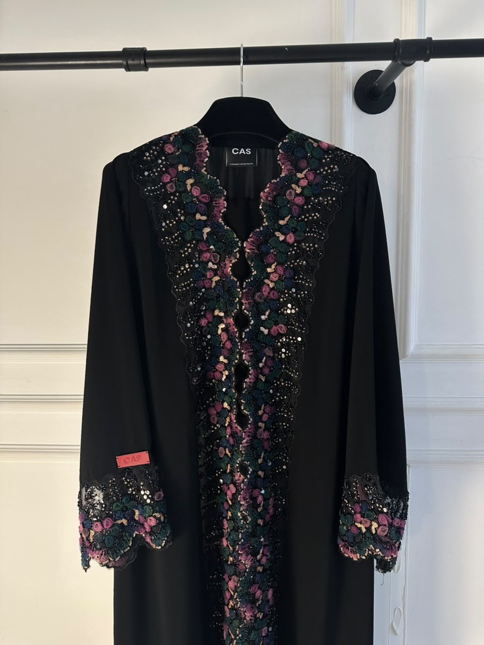 C 2632 Black Truffle Lace Abaya