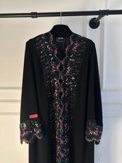 C 2632 Black Truffle Lace Abaya