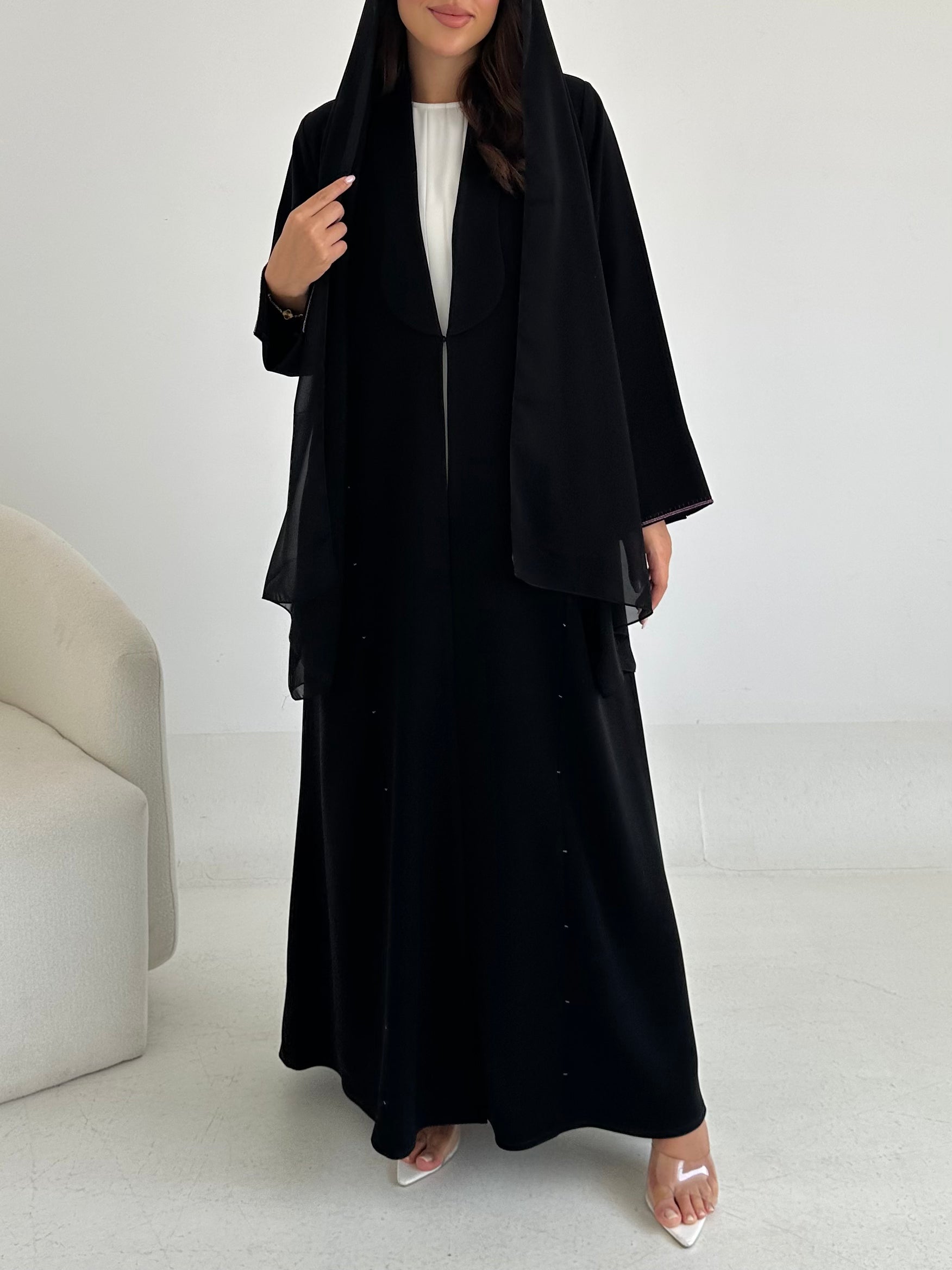 C 2633 Black Coat Abaya
