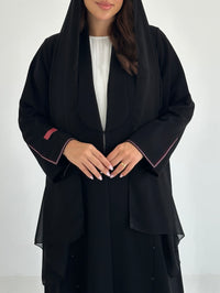 C 2633 Black Coat Abaya - XS / 50