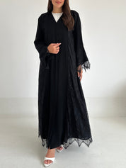 C 2635 Black Lace Abaya