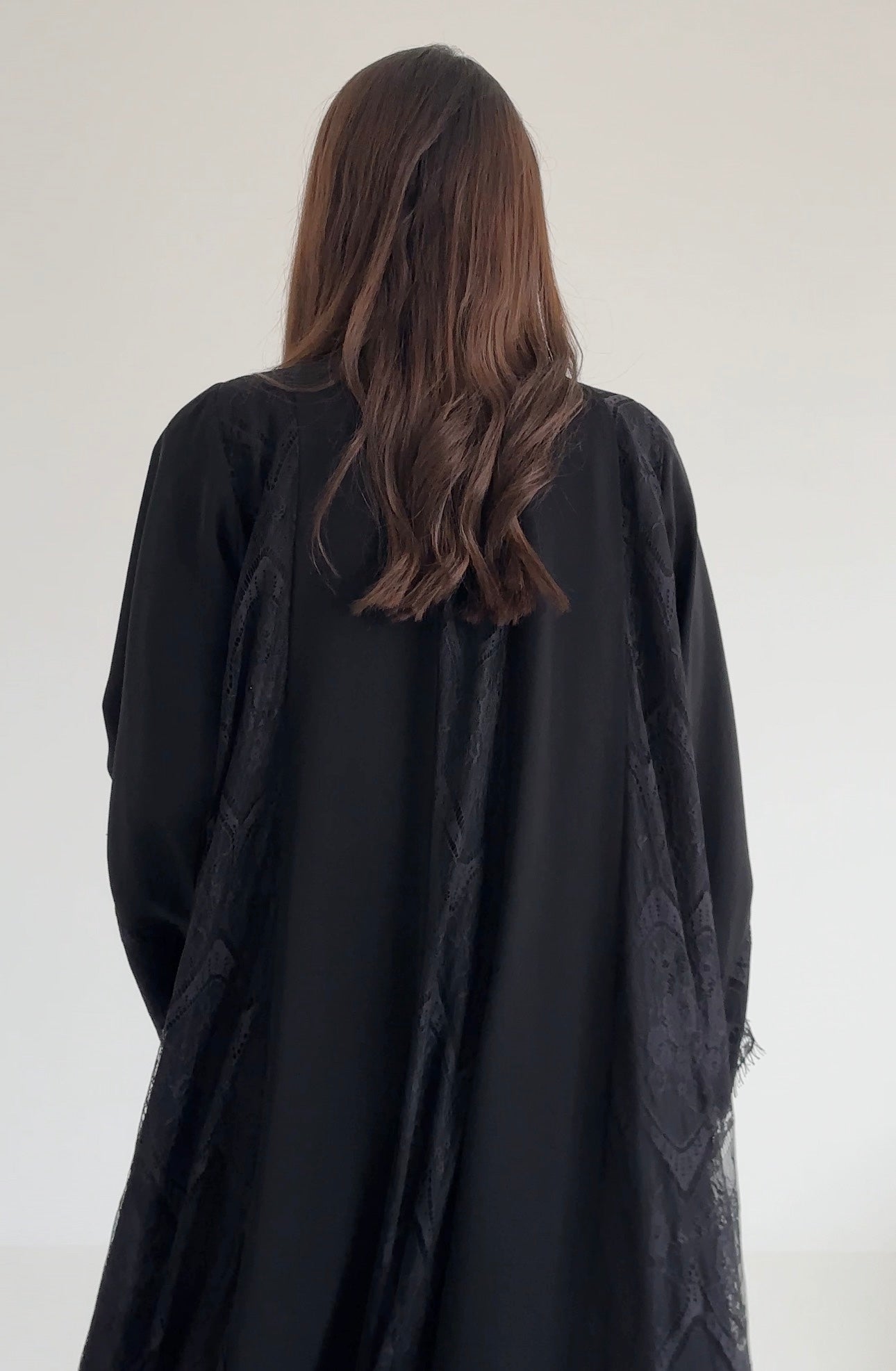 C 2635 Black Lace Abaya