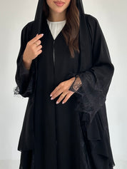 C 2635 Black Lace Abaya