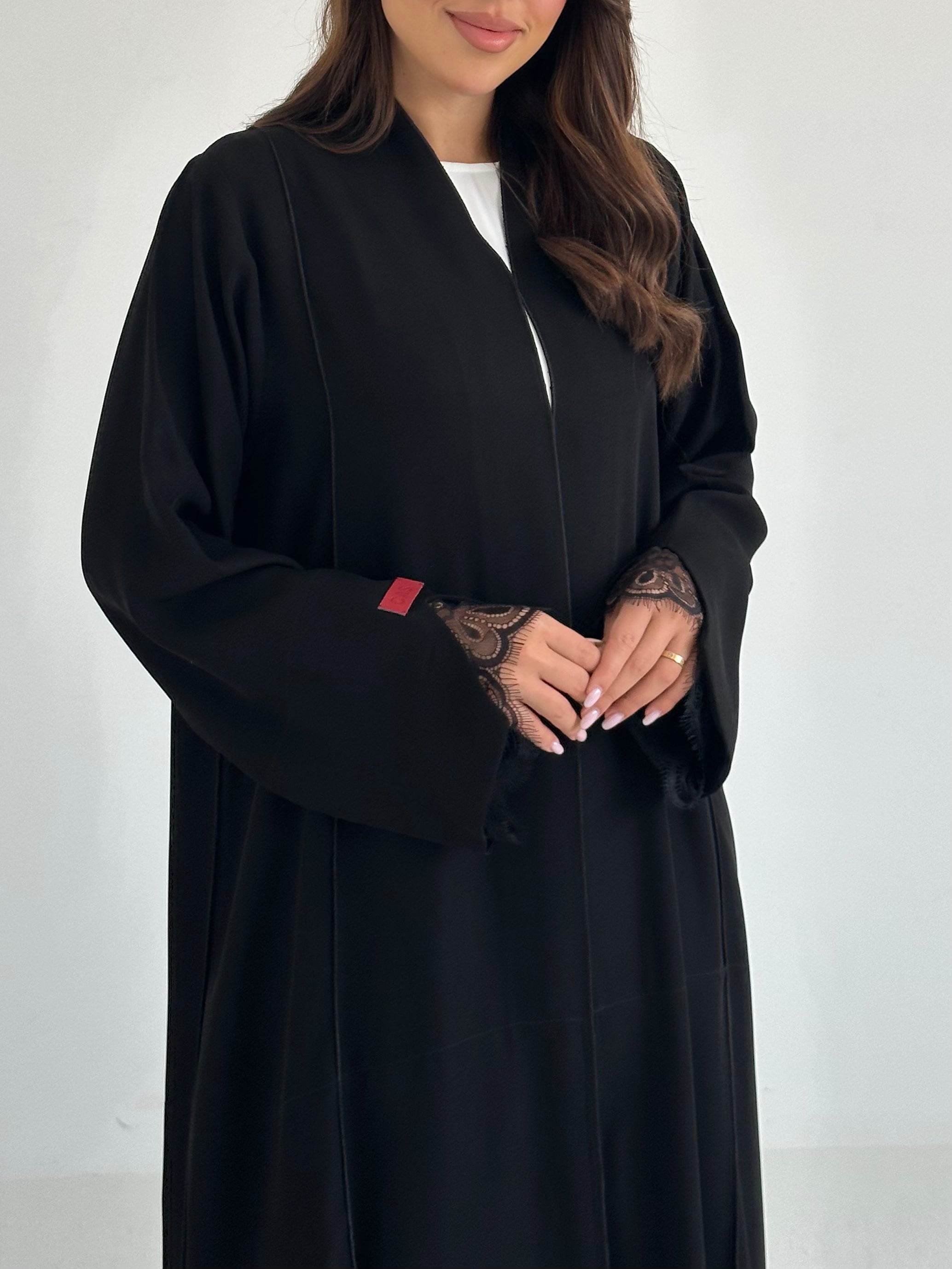 C 2636 Black Lace Abaya