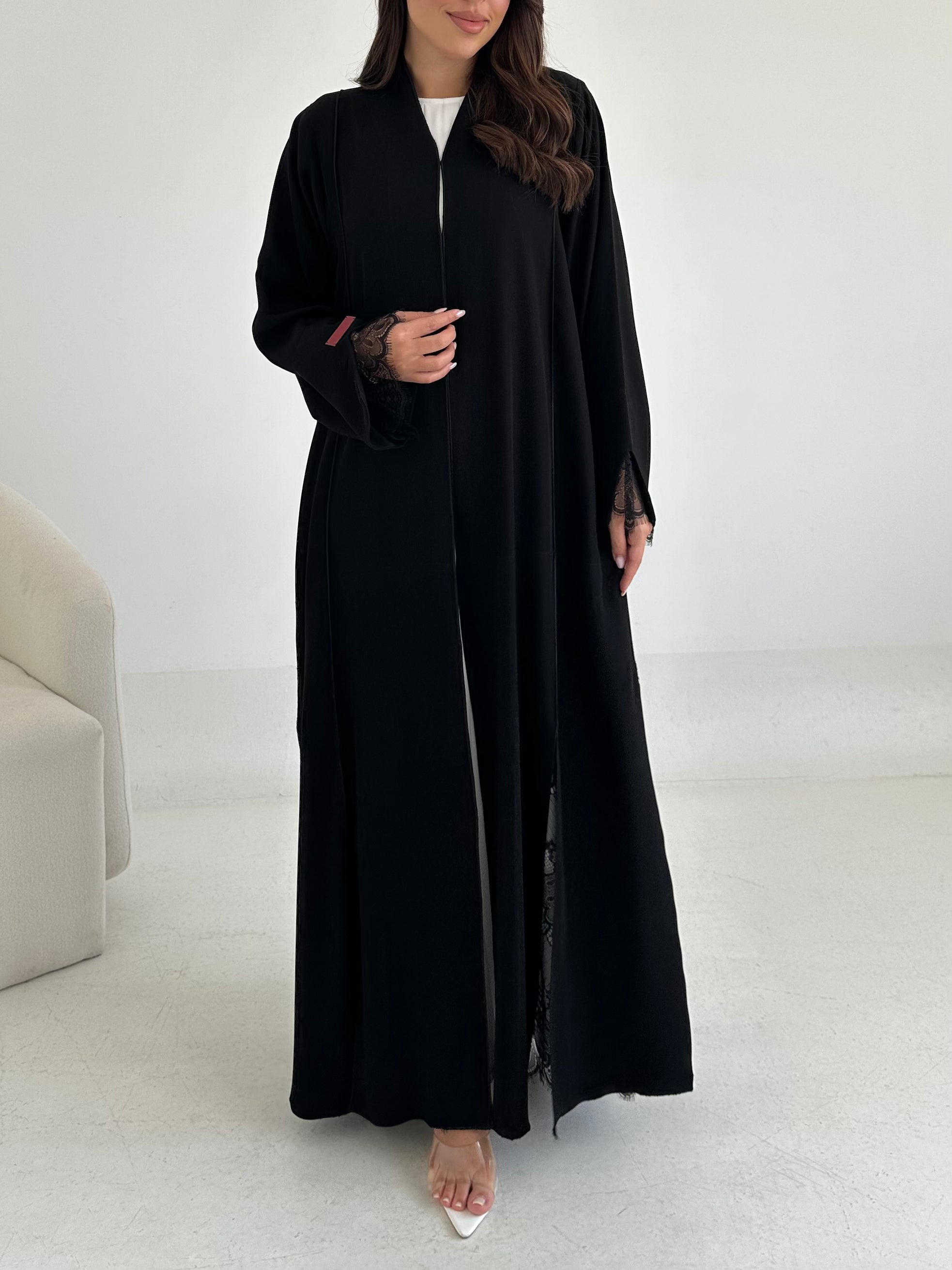 C 2636 Black Lace Abaya