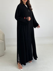 C 2636 Black Lace Abaya