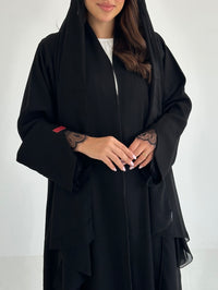 C 2636 Black Lace Abaya - XS / 50