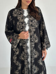 C 2637 Black Dantel Abaya