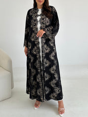 C 2637 Black Dantel Abaya