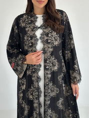 C 2637 Black Dantel Abaya