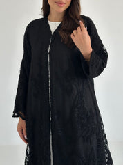 C 2641 Black Dantel Abaya