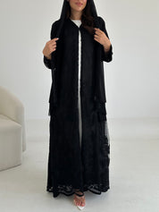 C 2641 Black Dantel Abaya