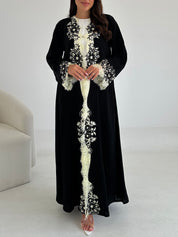 C 2642 Black Dantel Abaya
