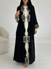 C 2642 Black Dantel Abaya