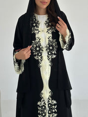 C 2642 Black Dantel Abaya