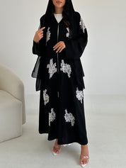 C 2643 Black Dantel Abaya